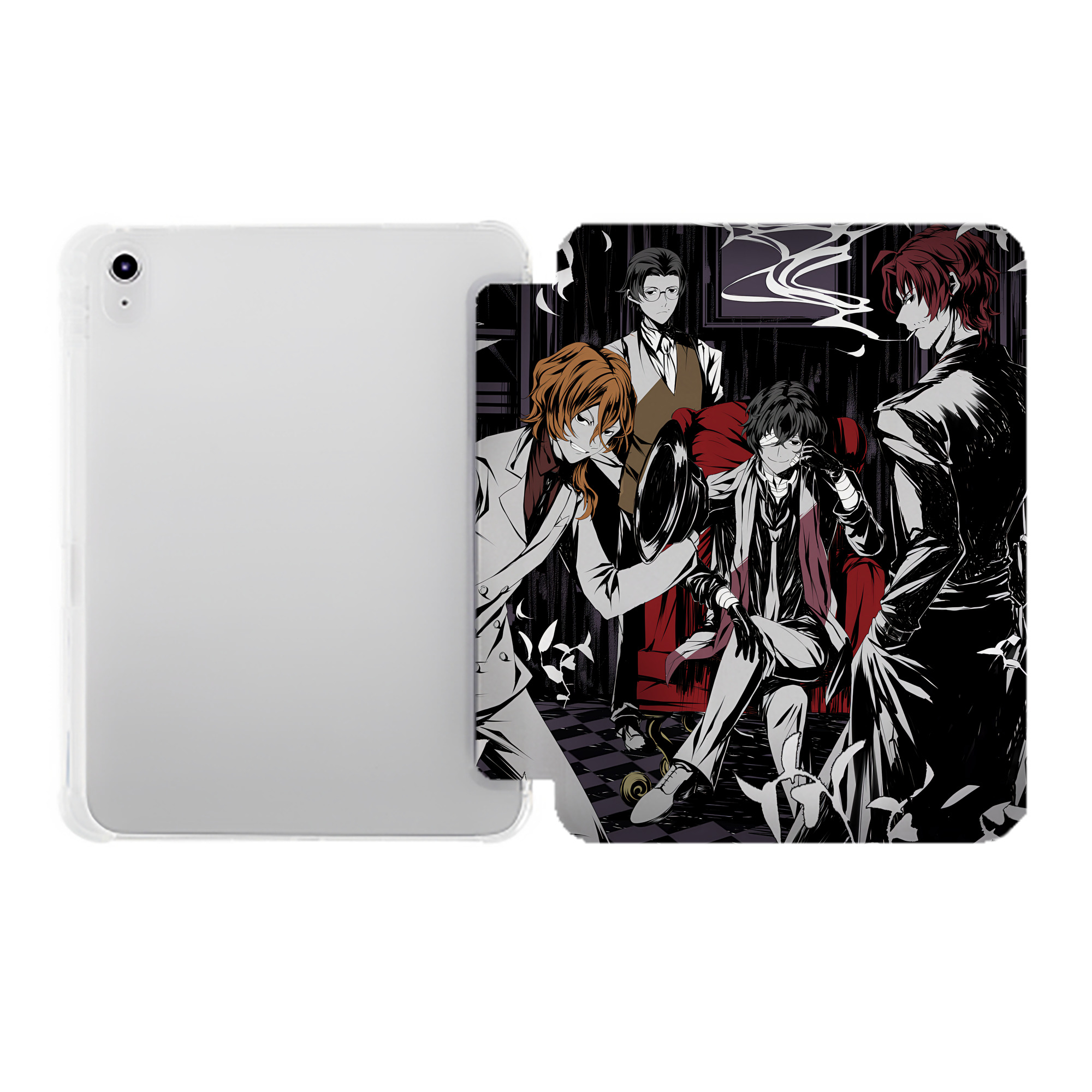 （画像用） 文豪ストレイドッグス Bungo Stray Dogs IPad ケース ペン収納付き 三つ折りスタンド PUレザー×シリコン 対応機種9.5/10.5/10.9インチ